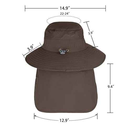 Sun Hats for Men Women with Neck Flap Fishing UPF 50+ UV Protection