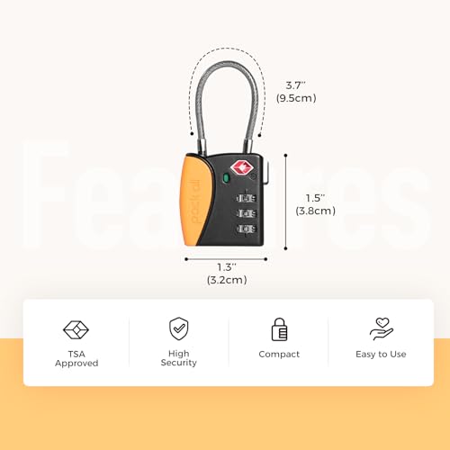 TSA Approved Travel Luggage Locks (4 Count)