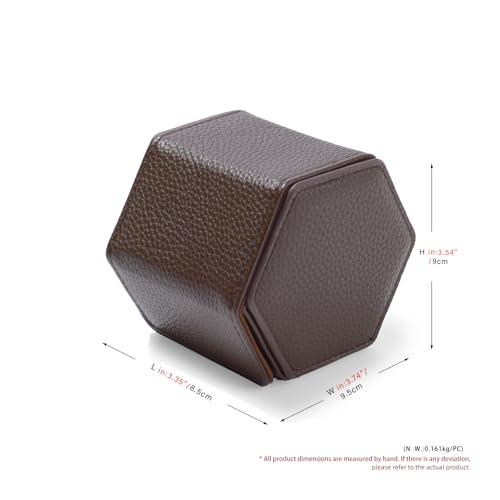 Single Watch Box Brown Hexagonal