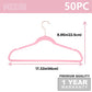 Velvet Hangers 50 Pack Non Slip Heavy Duty Light Pink Rose Gold Hooks (50 Count)