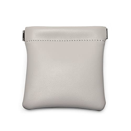 Grey PU Leather Jewelry Pouch Travel Small Jewelry Storage Bag
