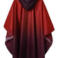 Adults Rain Poncho Waterproof Raincoat Women Gradient Hood with Pocket