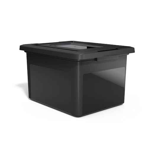 Plastic File Box with Snap Lid (4 Count)