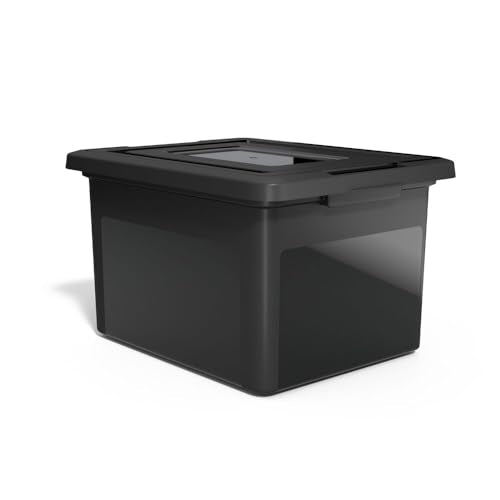 Plastic File Box with Snap Lid (2 Count)