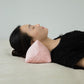 Buckwheat Neck Support Pillow Cervical Neck Cylinder Bolster Pillow Neck Pain Relief Breathable Comfortable for Back and Side Sleepers Round Pillows for Lunch Break Pink