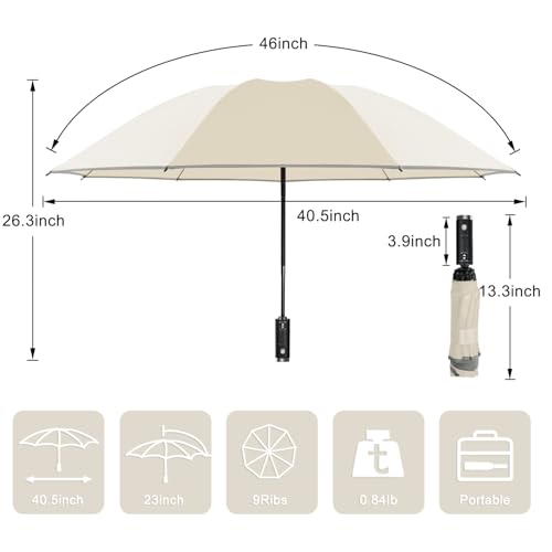 Windproof Travel Folding Inverted Umbrella with LED Light