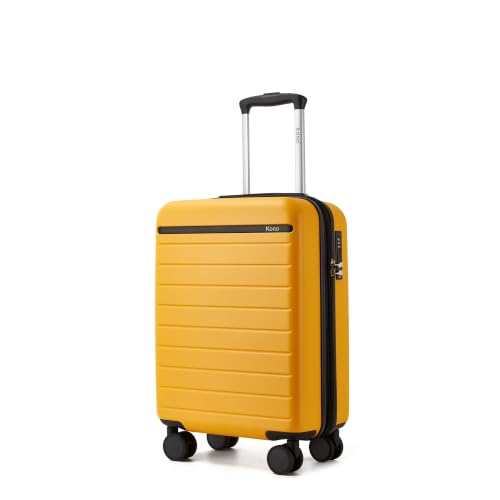 Carry On Suitcase 20in Expandable ABS+PC Airline Approved Yellow