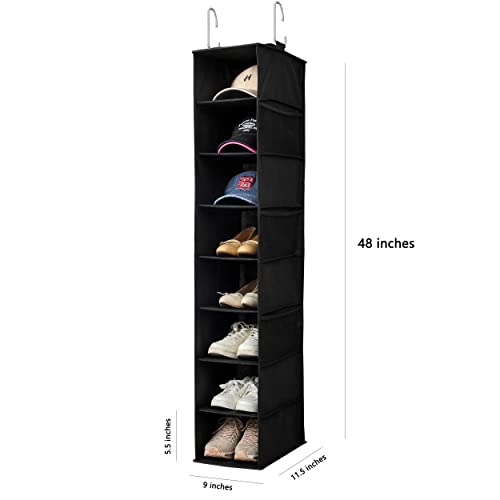 Hanging Shoe Organizer for Closet with Side Mesh Pockets
