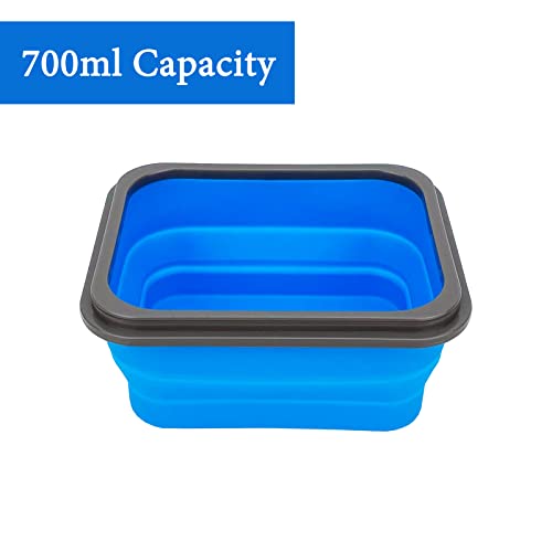 Small Silicone Collapsible Snacks Container with lid and 2 in 1 Spoon & Fork