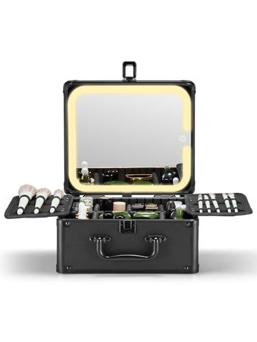 Makeup Box with Detachable Magnetic LED Mirror