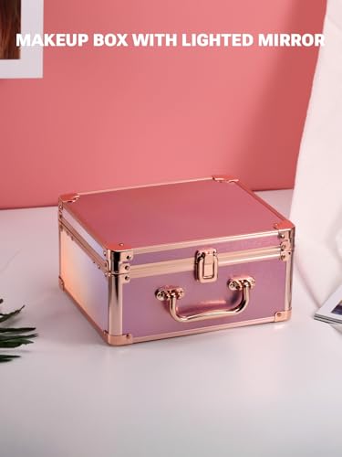 Makeup Box with Detachable Magnetic LED Mirror