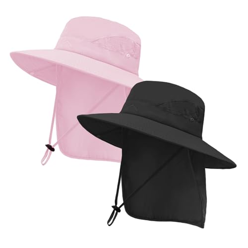 UPF 50+ Wide Brim Sun Hat with Neck Flap