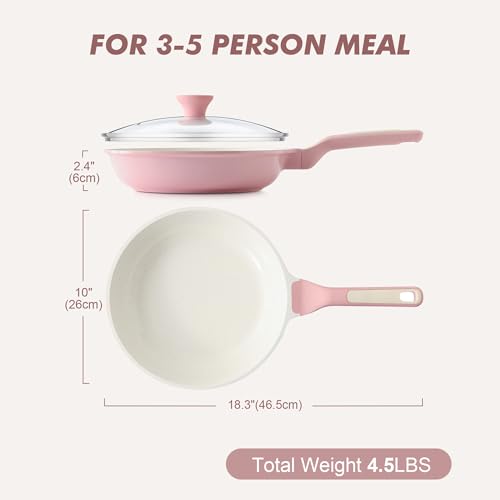 10In Nonstick Ceramic Frying Pan with Lid
