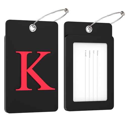 2 Pack Initial Luggage Tags for Suitcases Airplane Travel Essentials (2 Count)