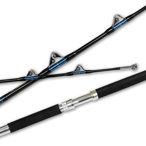 Saltwater Offshore Heavy Trolling Fishing Rod 5'1" Big Game Conventional Boat Fishing Rod Pole with All Roller Guides