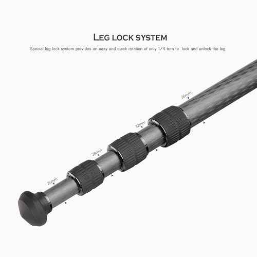 61.7" Compact Carbon Fiber Camera Tripod Ball Head LS