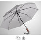 Folding Umbrella Lux Hardwood Handle Auto Open Close Houndstooth