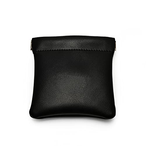 Black PU Leather Jewelry Pouch Portable Travel Jewelry Storage Bag