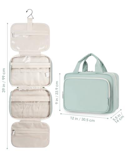 Travel Toiletry Bag for Women Large Hanging Makeup Bag Organizer Toiletries Bag for Full Size Essentials Accessories Cosmetics