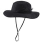 UPF50+ Mens Sun Hat Wide Brim Fishing Hat for Men Women Sun Protection Cap Portable Gardening Bucket Hat Black