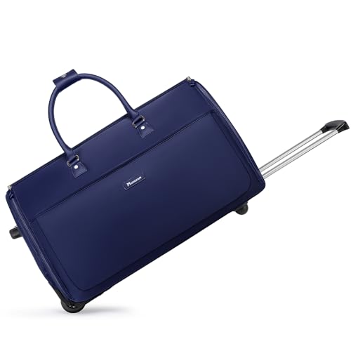 3-in-1 Rolling Garment Duffle Bag with Wheels, 25in Blue