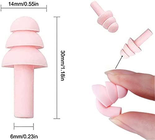 Earplugs for Sleeping Noise Cancelling Reusable Silicone Ear Plugs Suitable for Swimming Travel Snoring Airplanes Study Work Noisy Places（8Pairs） (8 Count)