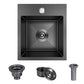 13x15x9 inch Drop in Bar Sink Gunmetal Black 18 Gauge T304 Stainless Steel