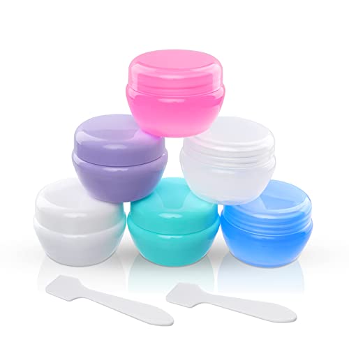 Small Travel Containers Plastic 6 Pieces Travel Jars for Creams (6 Count)