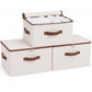 3 Pcs Rigid Storage Bins with Zipper Lid (3 Count)