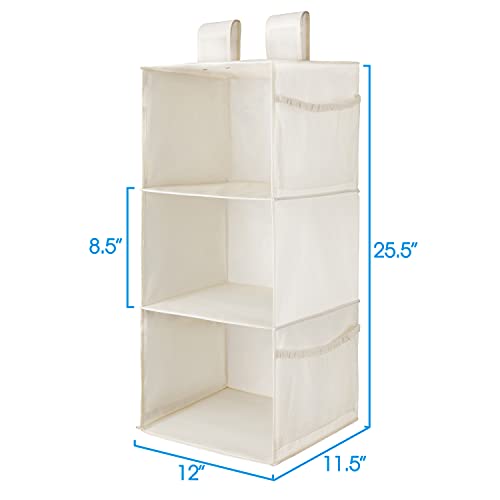 3 Shelf Hanging Closet Organizer with 2 Velcro