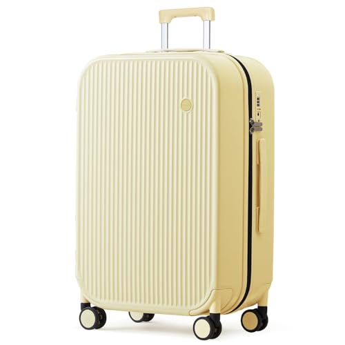 26 Inch Large Checked Luggage PC Hardshell Suitcases with Wheels for Travel Woman Men