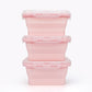 3piece Collapsible Food Storage Containers with Lids (3 Count)