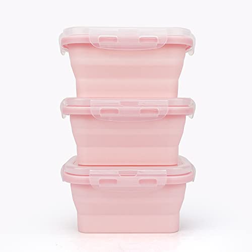 3piece Collapsible Food Storage Containers with Lids (3 Count)
