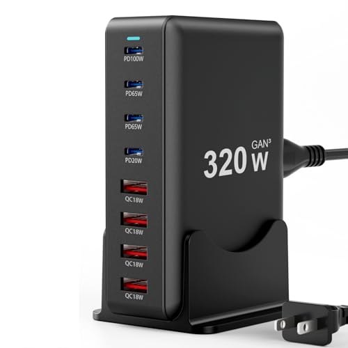 320W Fast Charging 8 Port USB C Charger Block
