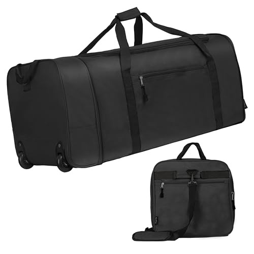 100L Foldable Rolling Duffel Bag with 2 Wheels