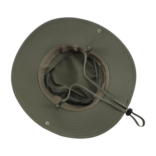Sun Hat for Men UV Protection Safari Hat for Fishing Hiking Gardening Breathable Cowboy Hat UPF50 Light Army Green
