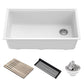 Metallic White 32 in Undermount Granite Kitchen Sink KGUW1