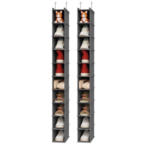 10 Shelf Hanging Shoe Shelf Organizer for Closet