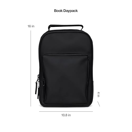 Book Daypack Black Waterproof Laptop Backpack for Men and Women