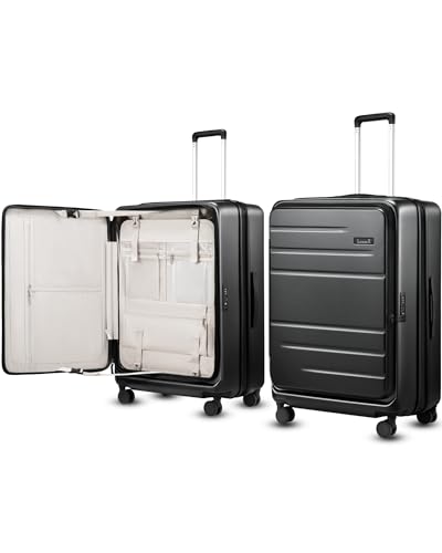 Checked Top Opening Expandable Suitcase