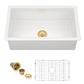 30"x18" White Undermount Kitchen Sink