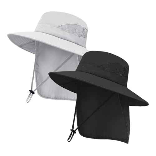 UPF 50+ Wide Brim Sun Hat with Neck Flap