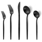 Matte Black Silverware Set (4 Count)