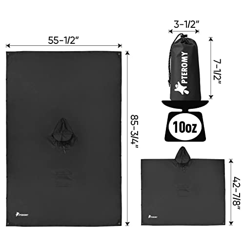 Hooded Rain Poncho for Adults