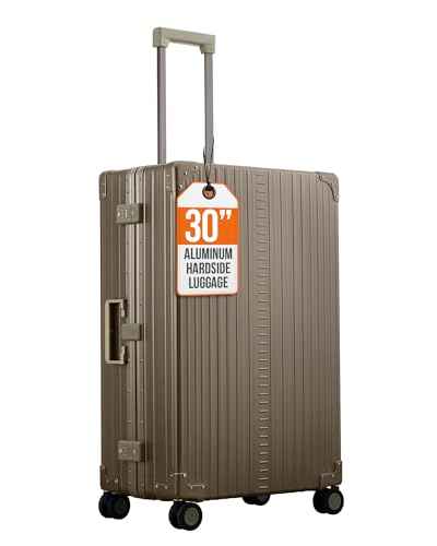 30" All Aluminum Checked Spinner Luggage