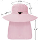 Outdoor Sun Hats with Stowable Neck Flap for Men Women UPF 50+ Mesh Summer Bucket Hat Wide Brim for Fishing Safari Hiking Pink