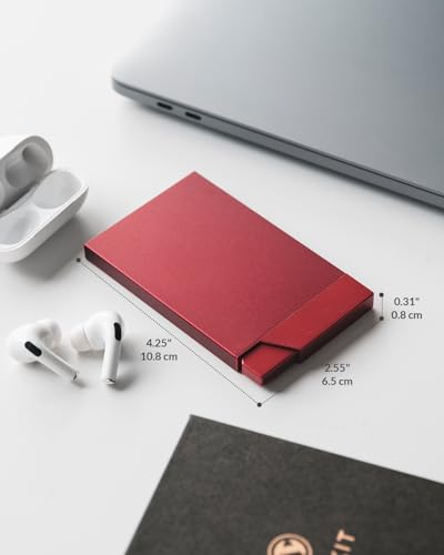 Pop up Card Holder Minimalist Credit Card Holder RFID Blocking Slim Metal Card Case for Men or Women