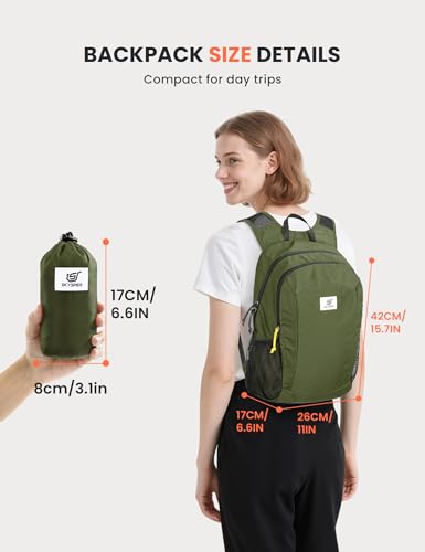 Hiking Backpack Ultralight Packable RFID Travel Daypack Small Nylon Stuff Pack 16L Outdoor Bag for Women Men