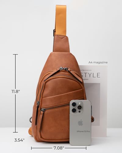 Large Sling Bag for Women Crossbody Purse Leather Fashionable Trendy Chest Bag for Travel