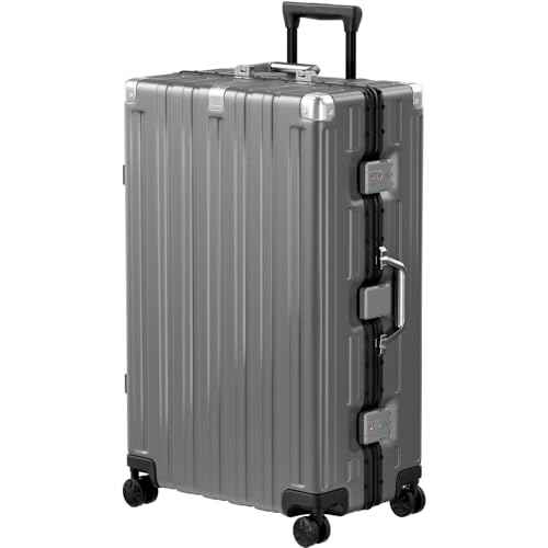 Zipperless Luggage 28inch Checked Hard Shell Suitcases with Wheels